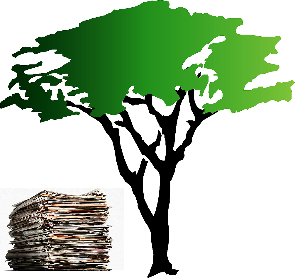 How many trees are saved by recycling paper?